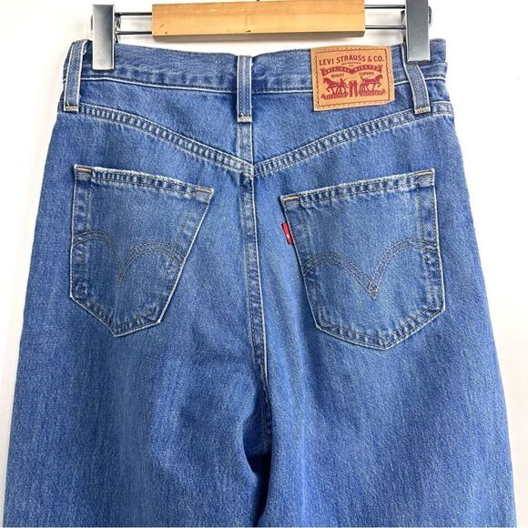 Levi’s Blue High Waisted Straight Distressed Jeans Sz 25 - Picture 5 of 16